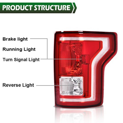 Solid Spare Rear Tail Light Brake Lamp Right Passenger Side Fit For 2015-2017 Ford F-150
