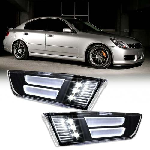LED Side Marker Lights Side Lamps Fit 2003 2004-2007 Infiniti G35 2DR Coupe 3.5l