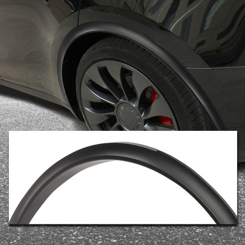 Solid Spare Fit For 21-24 Tesla Model Y Front+Rear Wide Body Wheel Molding Fender Flares