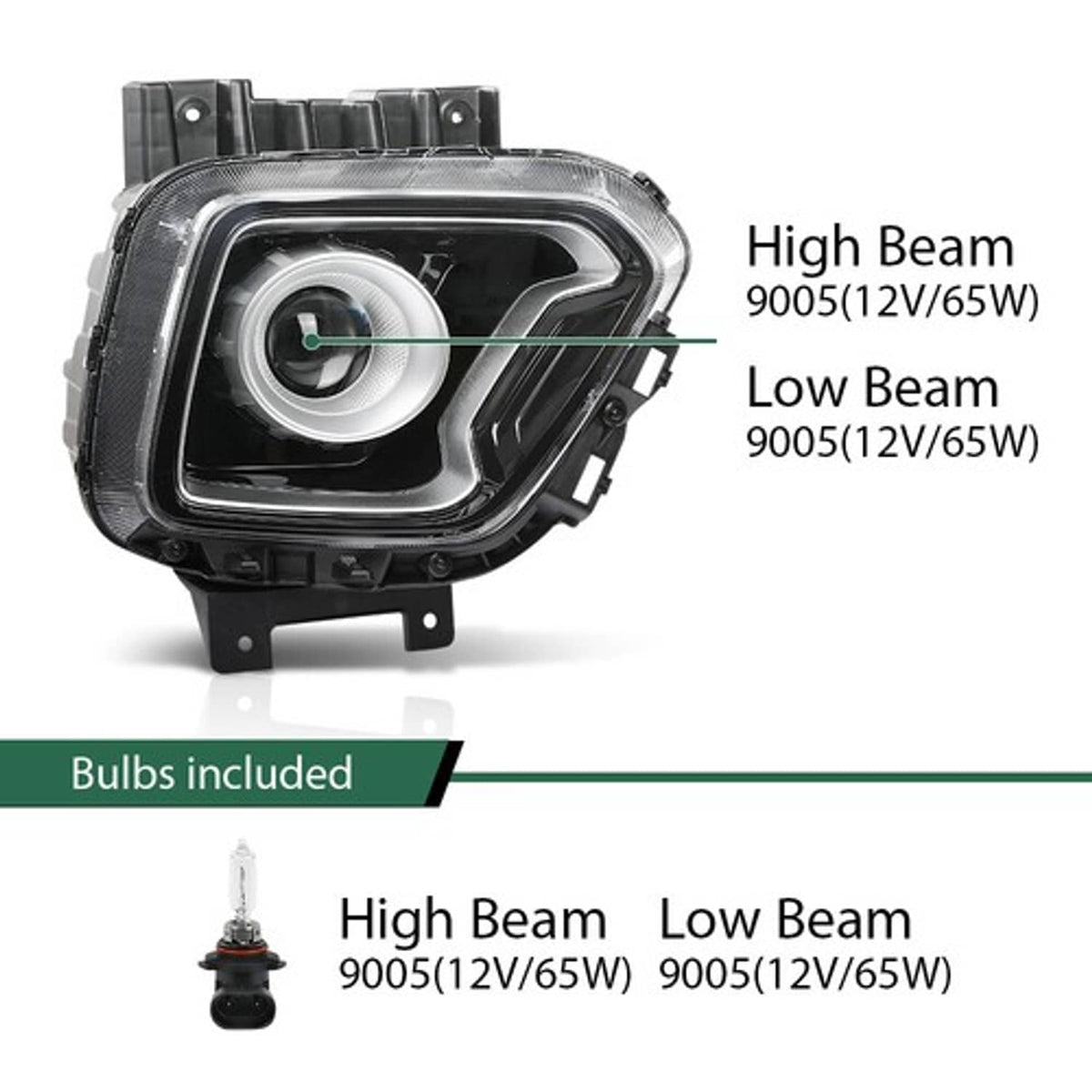 Solid Spare Fit For 2020 2021 2022 Kia Soul EX Model Halogen Projector Headlight Right Side