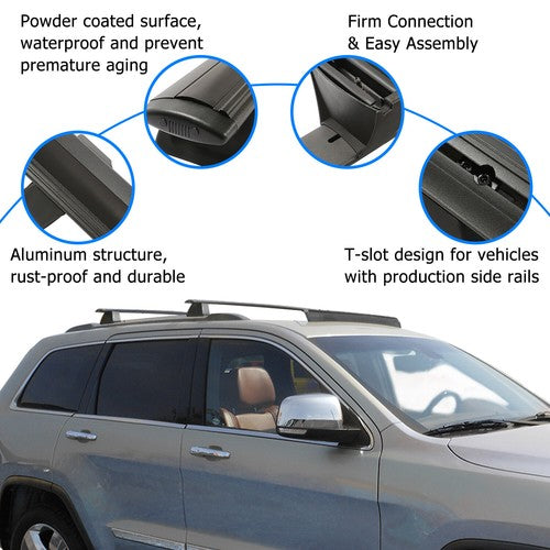 Solid Spare For Jeep Grand Cherokee 2011-2022 Cross Bar Roof Rack Side Rail Luggage Carrier