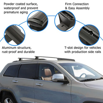 Solid Spare For Jeep Grand Cherokee 2011-2022 Cross Bar Roof Rack Side Rail Luggage Carrier