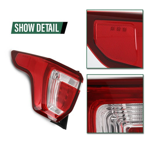 Solid Spare Tail Lights Fit For 16-19 Ford Explorer Rear Brake Parking Lamps w/o Harness