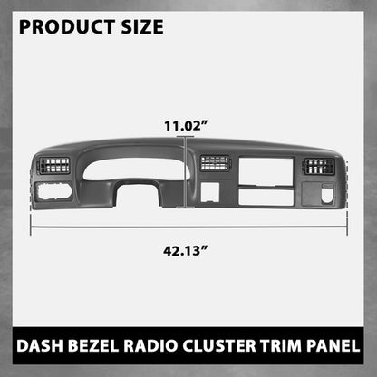 Solid Spare Fit For 99-04 Ford F250 F350 Dash Instrument Cluster Radio Trim Bezel Dark Gray