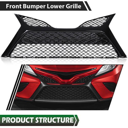 Solid Spare Front Bumper Upper + Lower Grille Fit For 2018 2019 2020 Toyota Camry SE XSE