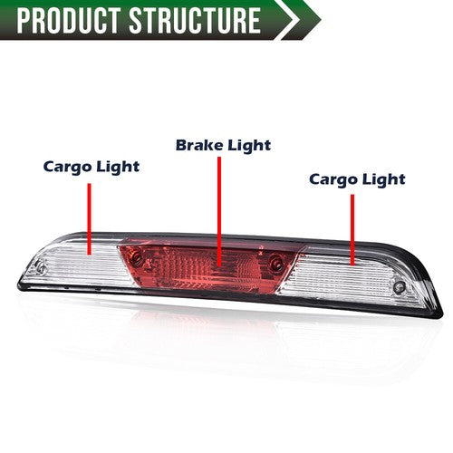 Solid Spare Fit For 2015-2020 Ford F150/17-21 F250 F350 F450 Ranger LED 3rd Brake Tail Light