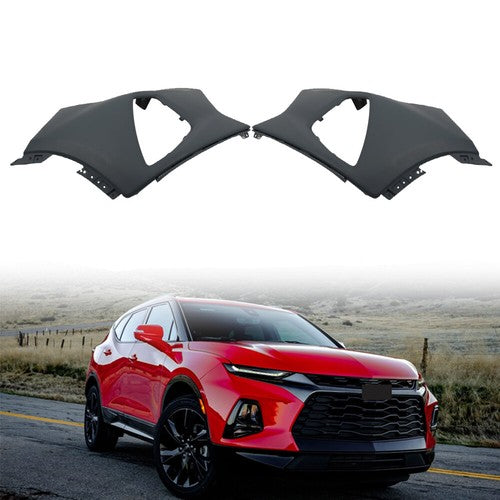 Solid Spare Fit For 2019-22 Chevy Blazer RH+LH Front Bumper Upper Cover By Pair Plastic NEW