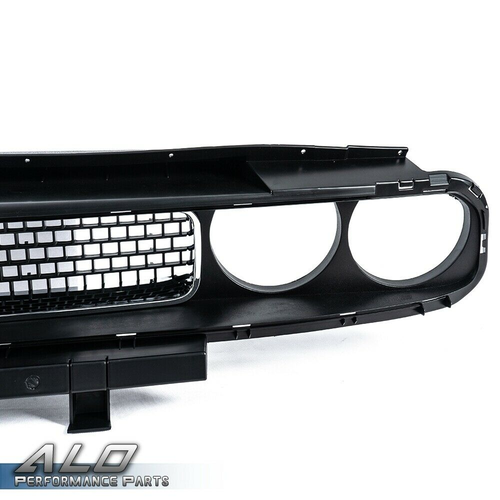 Solid Spare Fit For 08-2014 Dodge Challenger Front Bumper Upper Grille Black w/ Chrome Trim