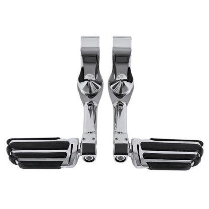 Solid Spare Long Highway Foot Pegs Fit For Harley Touring Road King Street Glide 1-1/4" Bars