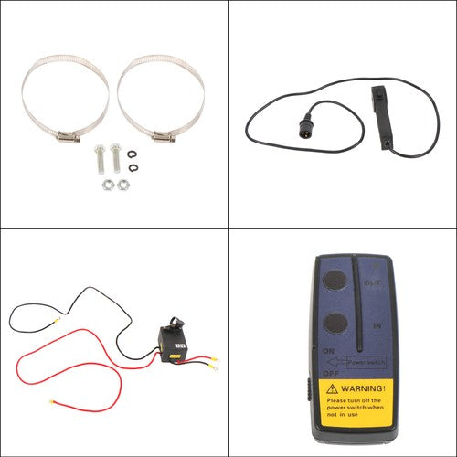 Solid Spare 2500 lbs Electric Winch 50ft Synthetic Rope 12VDC/1.2HP Wireless & Wired Remote