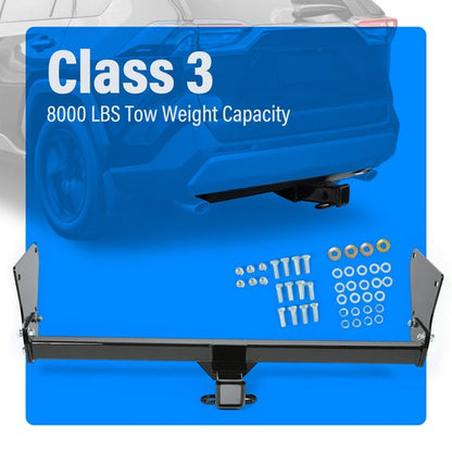 Solid Spare Class 3 Trailer Hitch 2'' Tow Receiver For Toyota RAV4 2019-2023 Powder Coated