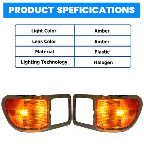 Solid Spare Fit For 00-15 Ford F650 F750 Pair Headlight Bezel Trim Driver Passenger W/Bulbs