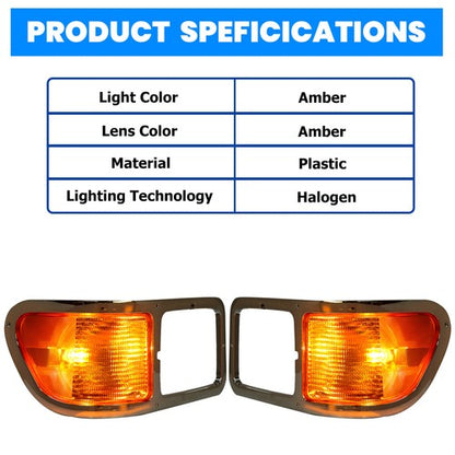 Solid Spare Fit For 00-15 Ford F650 F750 Pair Headlight Bezel Trim Driver Passenger W/Bulbs