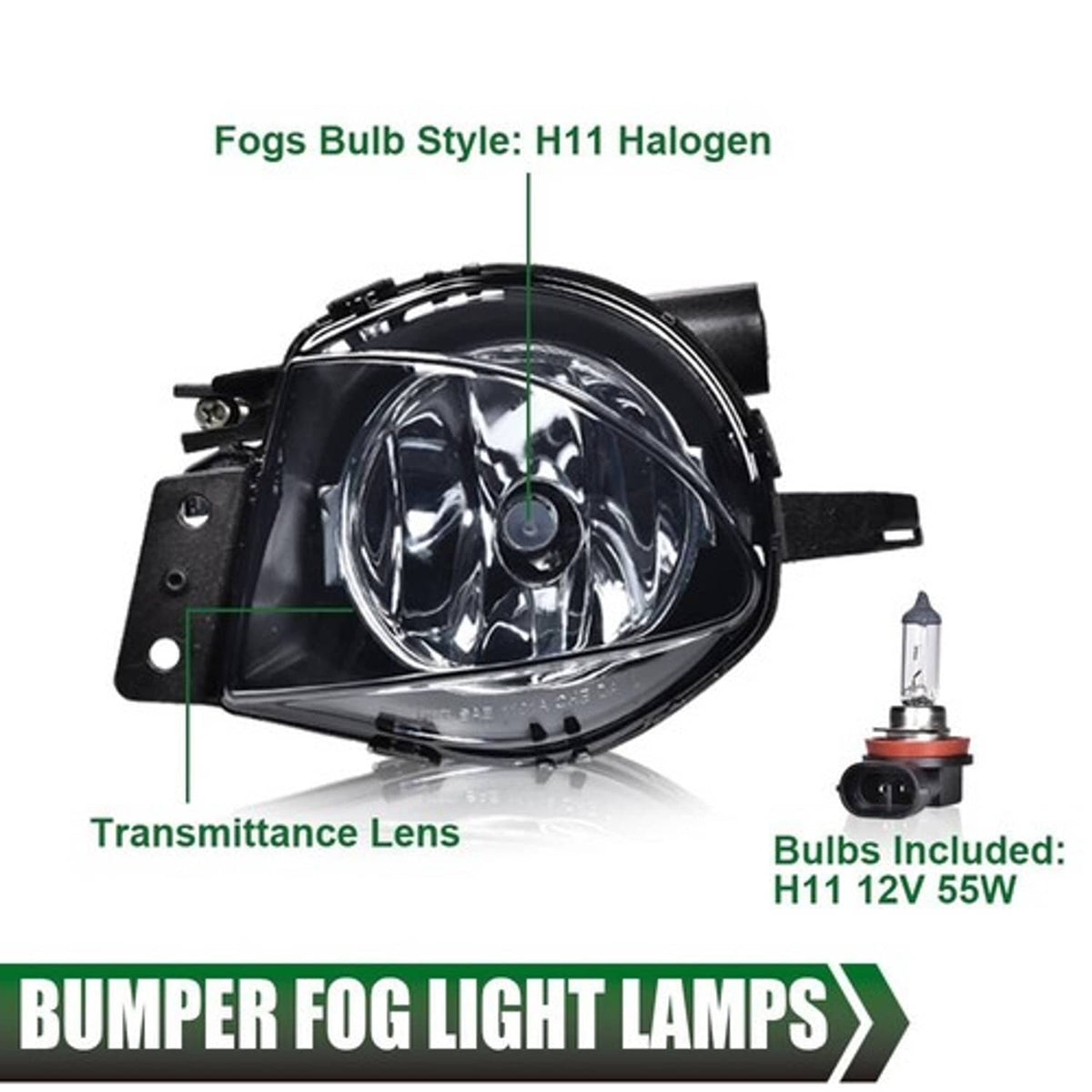 Solid Spare Fit For 06-08 BMW E90 328i 328xi 335i 325i 325x Clear Bumper Fog Lights Lamps