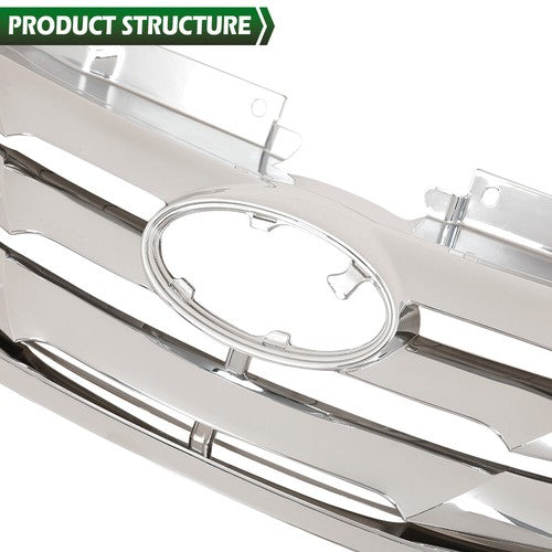 Solid Spare Fit For 2011-2013 Hyundai Sonata Front Bumper Upper Grille Mesh Grill Chrome