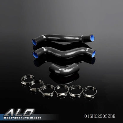 Solid Spare New Fit For 1985-1991 Fiat Uno 1.3T Turbo MK1 Black Silicone Radiator Hose Kit