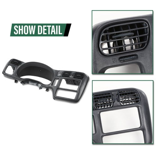 Solid Spare Double Din Dash Radio Cluster Bezel Gray Fit For 98-05 S10 Blazer Jimmy Sonoma