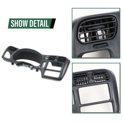 Solid Spare Double Din Dash Radio Cluster Bezel Gray Fit For 98-05 S10 Blazer Jimmy Sonoma