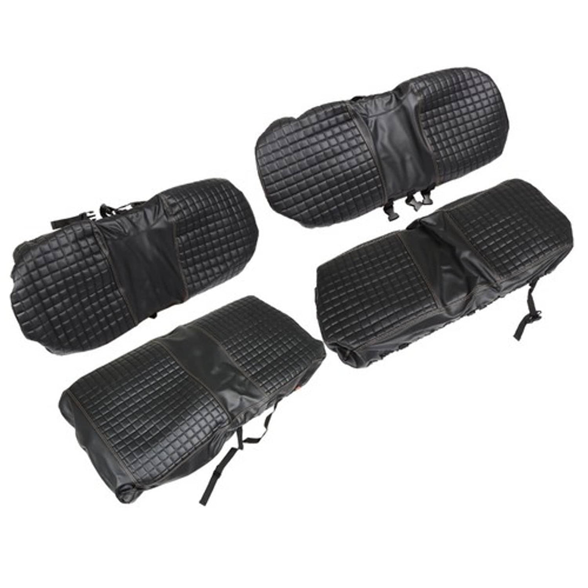 Solid Spare Front And Rear Seat Covers 4Pcs Black 1994-2013 For EZGO Medalist TXT Golf Carts