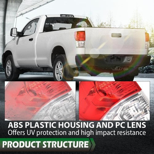 Solid Spare Fit For 07-13 Toyota Tundra Left+Right Rear Tail Lights Brake Lamps w/o Bulbs