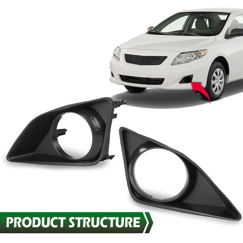 Solid Spare Bumper Fog Light Bezel Lamp Trim Left+Right Fit For 2009-2010 Toyota Corolla