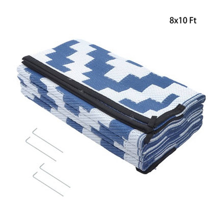 Solid Spare Outdoor Waterproof Foldable Plastic 8x10FT Navy Blue White Outdoor Carpet