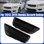 Pair Front Bumper Fog Light Black Grille Covers For 2013-2015 Honda Accord Sedan