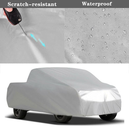 Solid Spare Pickup Truck Cover Waterproof UV Rain Dust Outdoor Protection Silver Universal