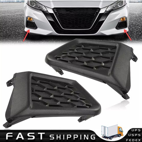 A Pair Front Bumper Lamp Bezel Fog Light Cover Fit For 2019-2021 Nissan Altima
