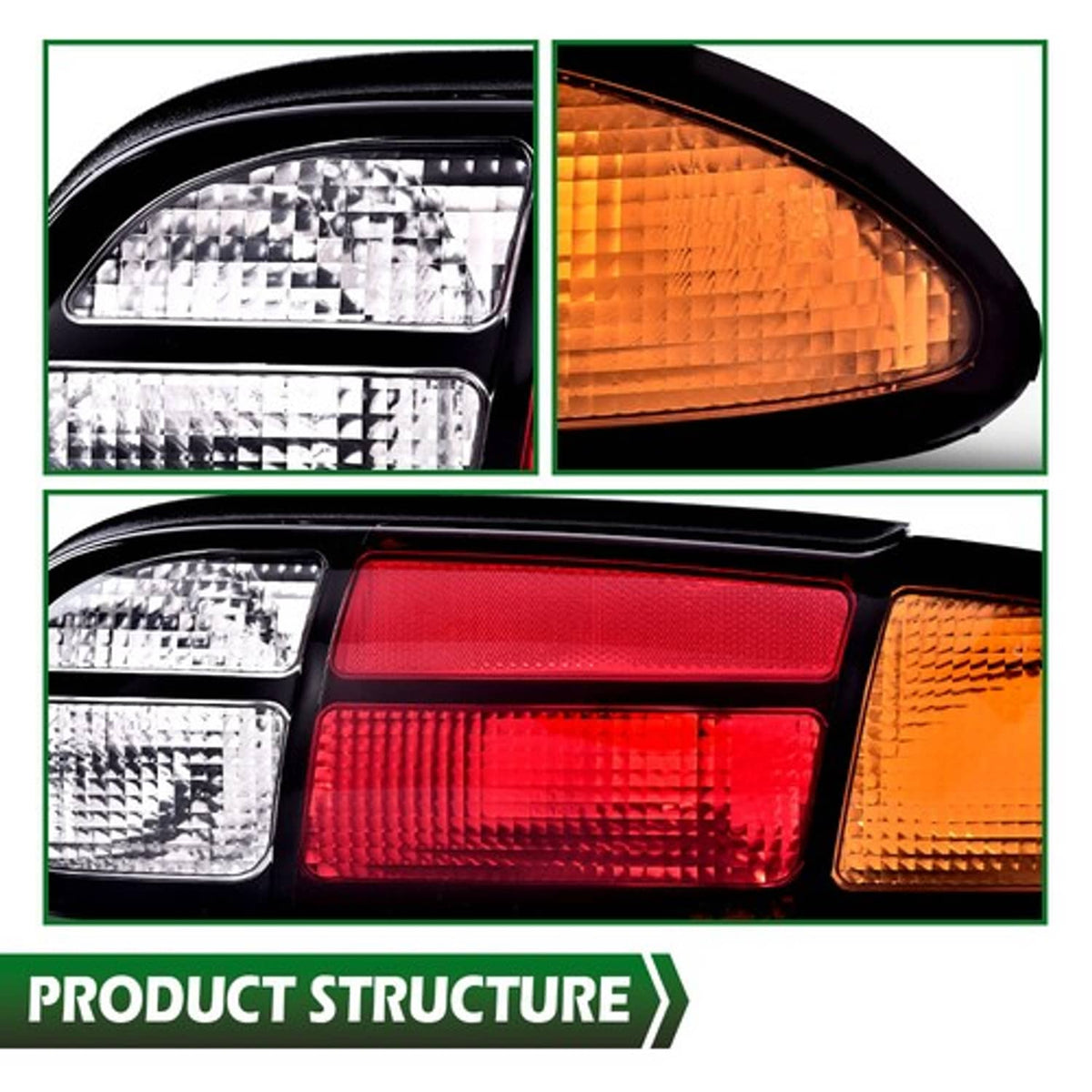 Solid Spare Tail Lights Brake Lamps Assembly Left+Right Fit For 1993-2002 Chevrolet Camaro
