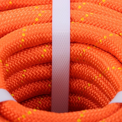 Solid Spare 1/2"×125' Double Braid Polyester Rope 8400Lbs Breaking Strength Bull Rope Orange
