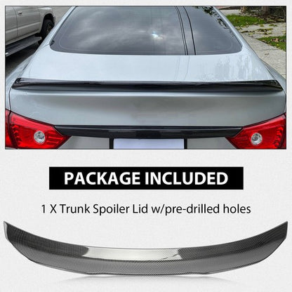 Solid Spare Rear Trunk Spoiler For 2014-2024 Infiniti Q50 Carbon Fiber Painted PSM STYLE