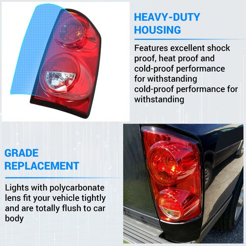 Solid Spare Tail Light For 2007-2008 Dodge Ram 1500 & 2007-2009 Ram 2500/3500 Passenger Side