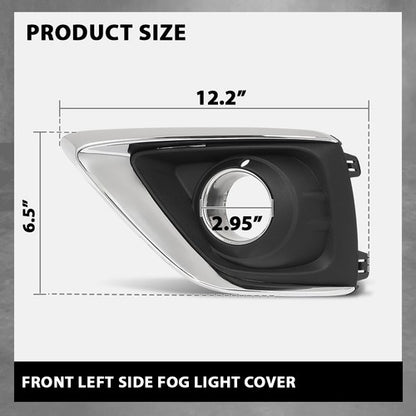 Solid Spare Fit For 2019-2020 Buick Envision Fog Light Bezel Lamp Cover w/ Chrome Trim Left