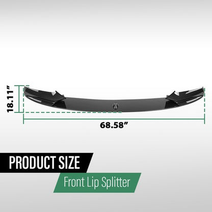 Solid Spare For 11-16 BMW F10 535i 528i 550i M Sport Carbon Look Front Bumper Lip Spoiler
