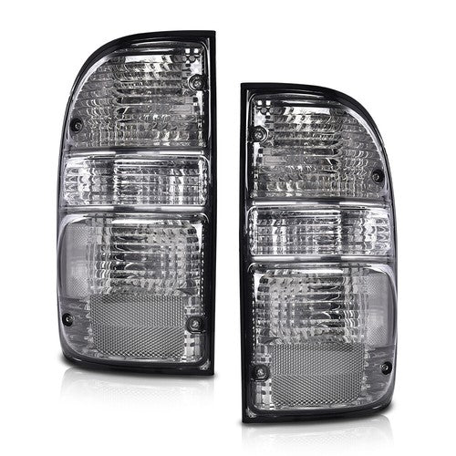 Solid Spare Fit For 01-04 Toyota Tacoma Smoke Tail Lights Brake Lamps Assembly w/ Bulbs