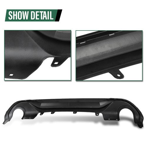 Solid Spare Fit For 2016-2021 BMW X1 F48 F49 AC Style Rear Bumper Diffuser Gloss Black