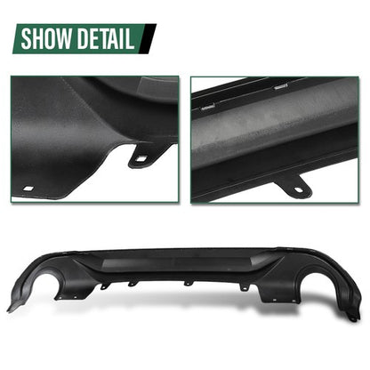 Solid Spare Fit For 2016-2021 BMW X1 F48 F49 AC Style Rear Bumper Diffuser Gloss Black