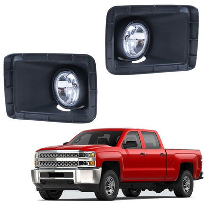 For 2015-2018 Silverado 2500HD 3500 22978632 22978631 Pair Fog Lamp Bezel