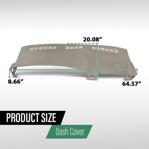 Solid Spare Fit For 99-06 Silverado Sierra TPE Dash Cap Cover Dashboard Overlay Light Gray