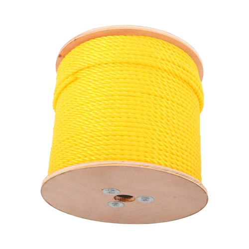 Solid Spare 1/4" x 600' Yellow Twisted Polypropylene Rope Heavy Duty Poly Ropes For Outdoor