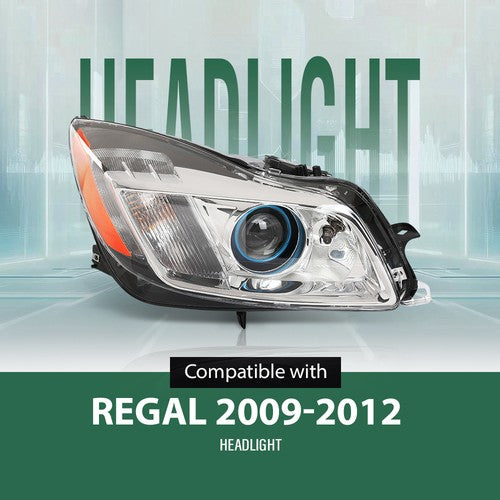 Solid Spare HID/Xenon Projector Headlight Headlamp Right Side Fit For 2009-2012 Buick Regal