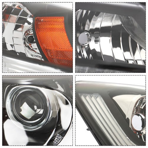 Solid Spare Headlights For Honda Accord 2013 2014 2015 Halogen Projector LH & RH Pair Set