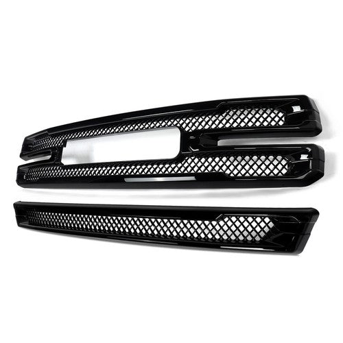 For 2019-2022 GMC Sierra 1500 SLT AT4 Grille Covers Grill Overlay Gloss Black