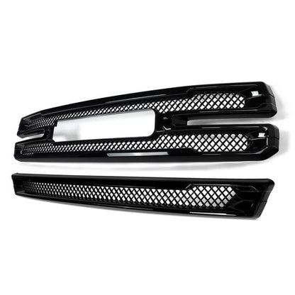 For 2019-2022 GMC Sierra 1500 SLT AT4 Grille Covers Grill Overlay Gloss Black