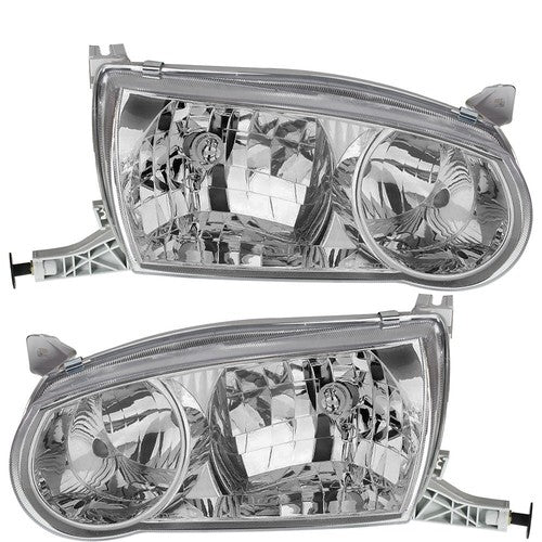 Solid Spare For Toyota Corolla 2001-2002 Headlights Headlamp w/Corner Signal Lamp Pair