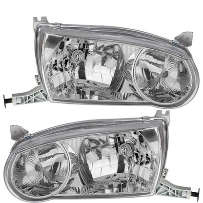 Solid Spare For Toyota Corolla 2001-2002 Headlights Headlamp w/Corner Signal Lamp Pair