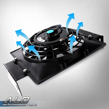 Solid Spare New Universal 12V 7" Pull Push Electric Engine Slim Oil Cooling Fan 2pcs