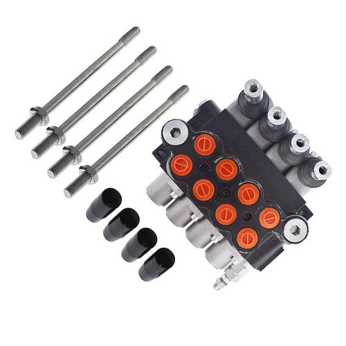 Solid Spare Hydraulic Monoblock Double Acting Control Valve, 4 Spool?11 GPM, SAE Ports