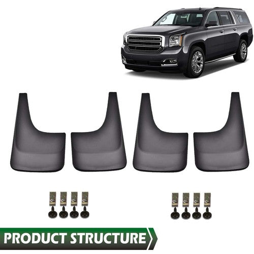 Solid Spare 4Pcs Mud Flaps Splash Guards Front & Rear Fit For 2007-2014 GMC Sierra Yukon XL